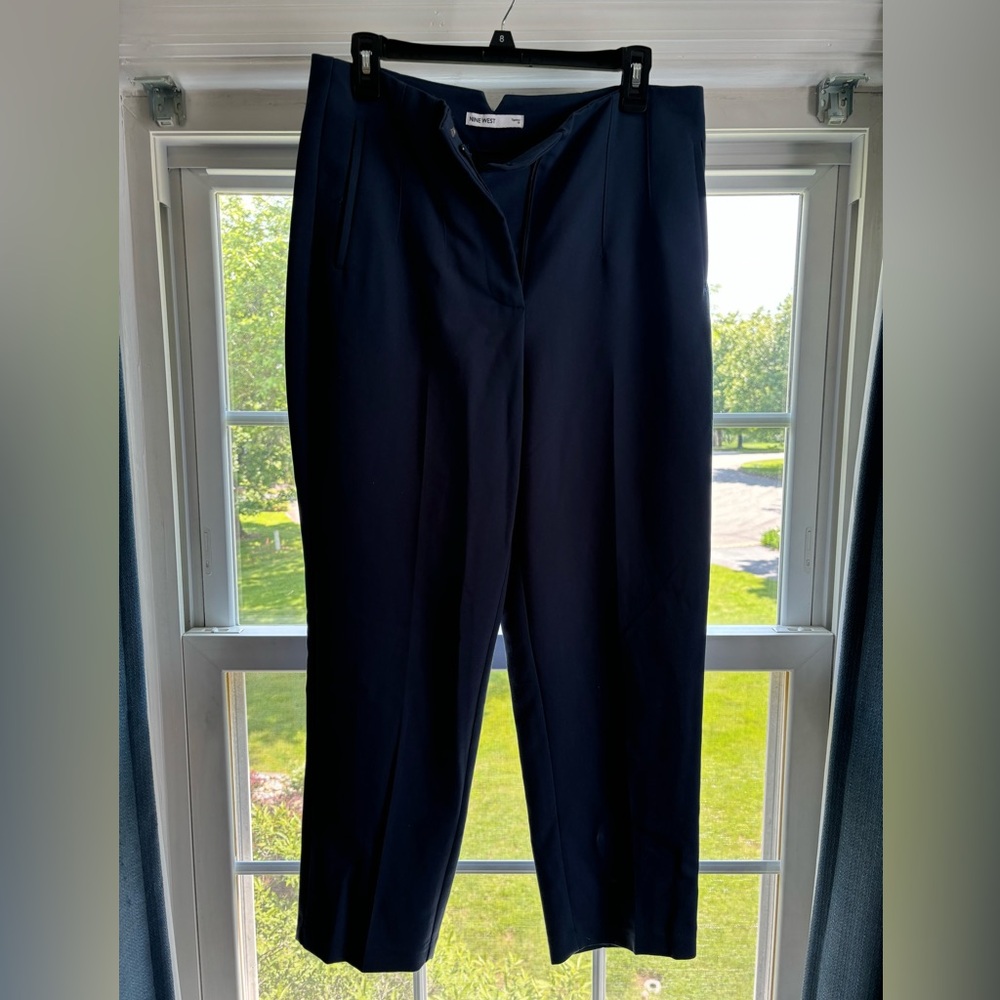 Nine West Blue Trousers Classic Straight-Leg